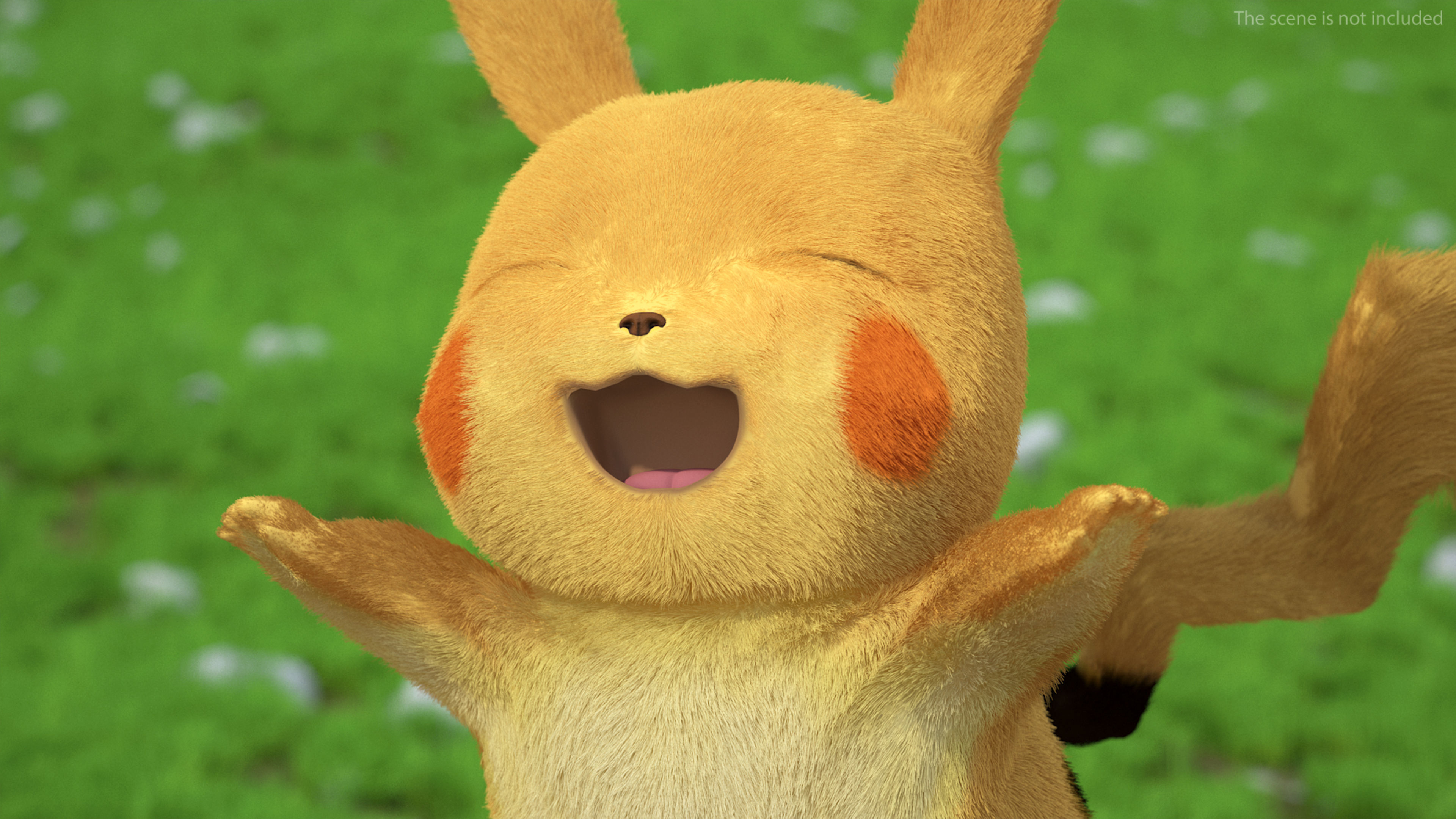 Happy Pikachu Character Fur 3D model_3