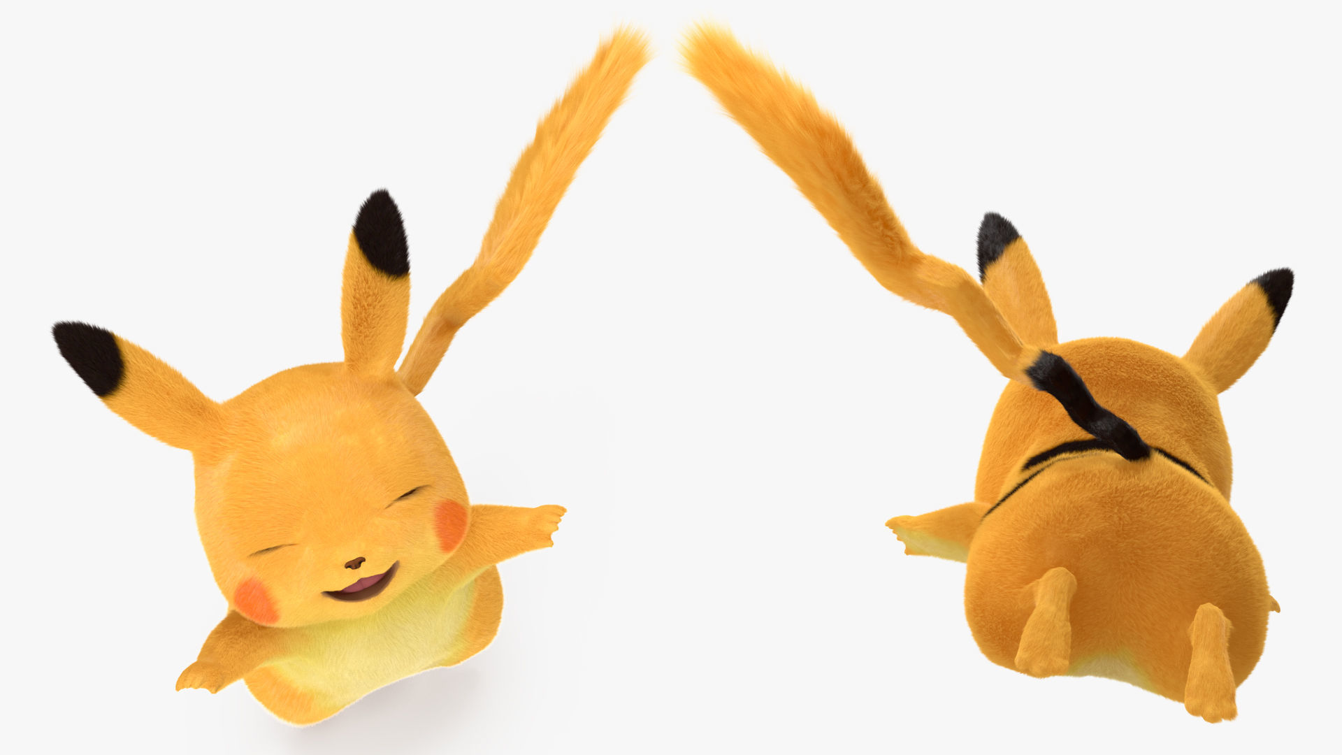 Happy Pikachu Character Fur 3D model_9