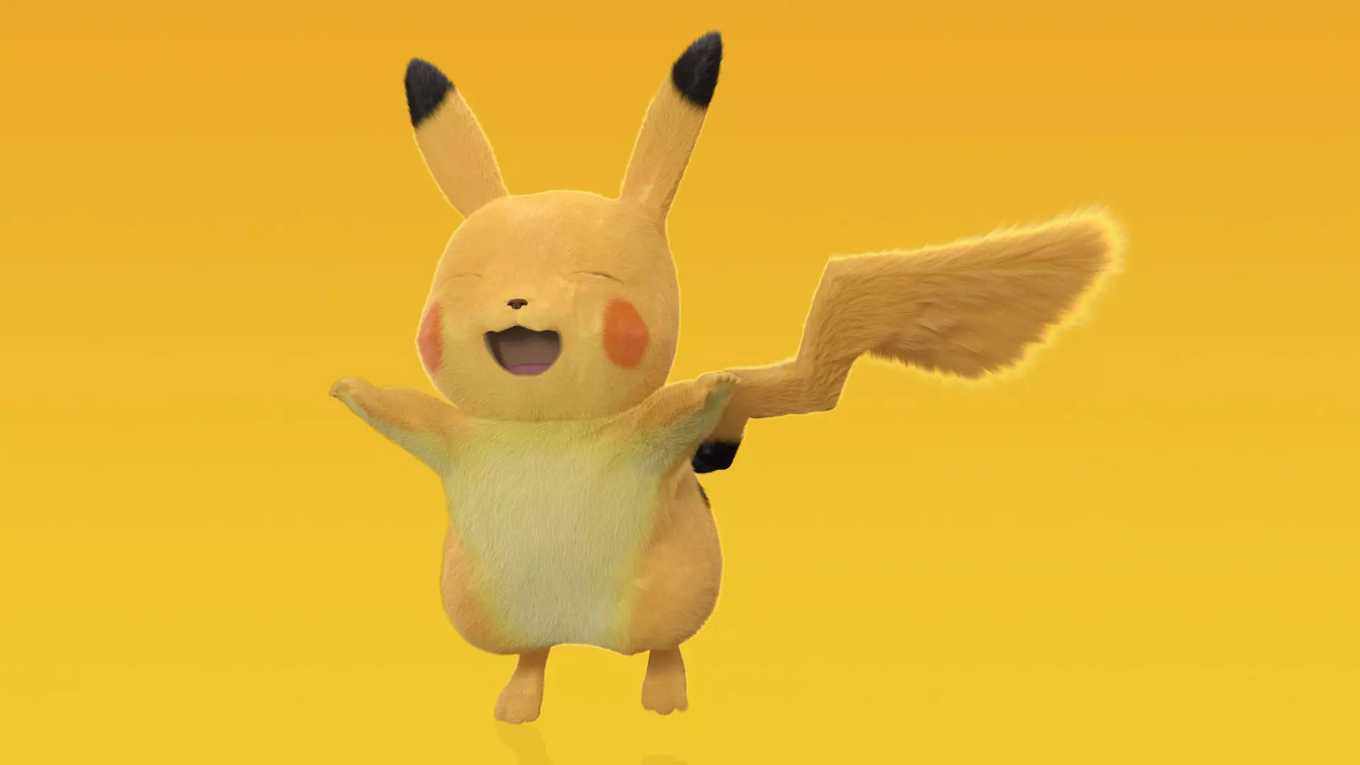 Happy Pikachu Character Fur 3D model_0