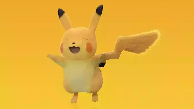 Happy Pikachu Character Fur