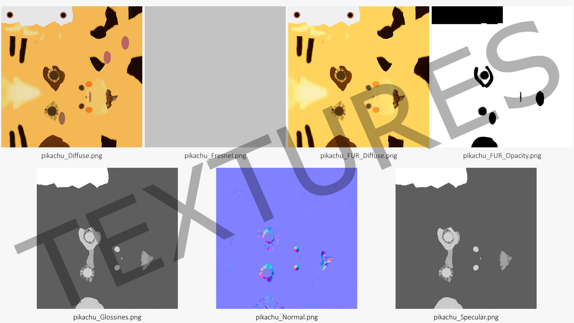 Happy Pikachu Character Fur 3D model_18