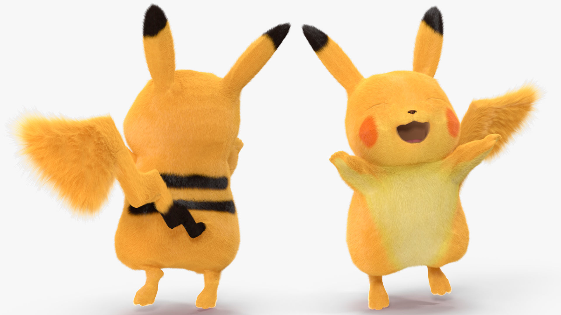 Happy Pikachu Character Fur 3D model_8
