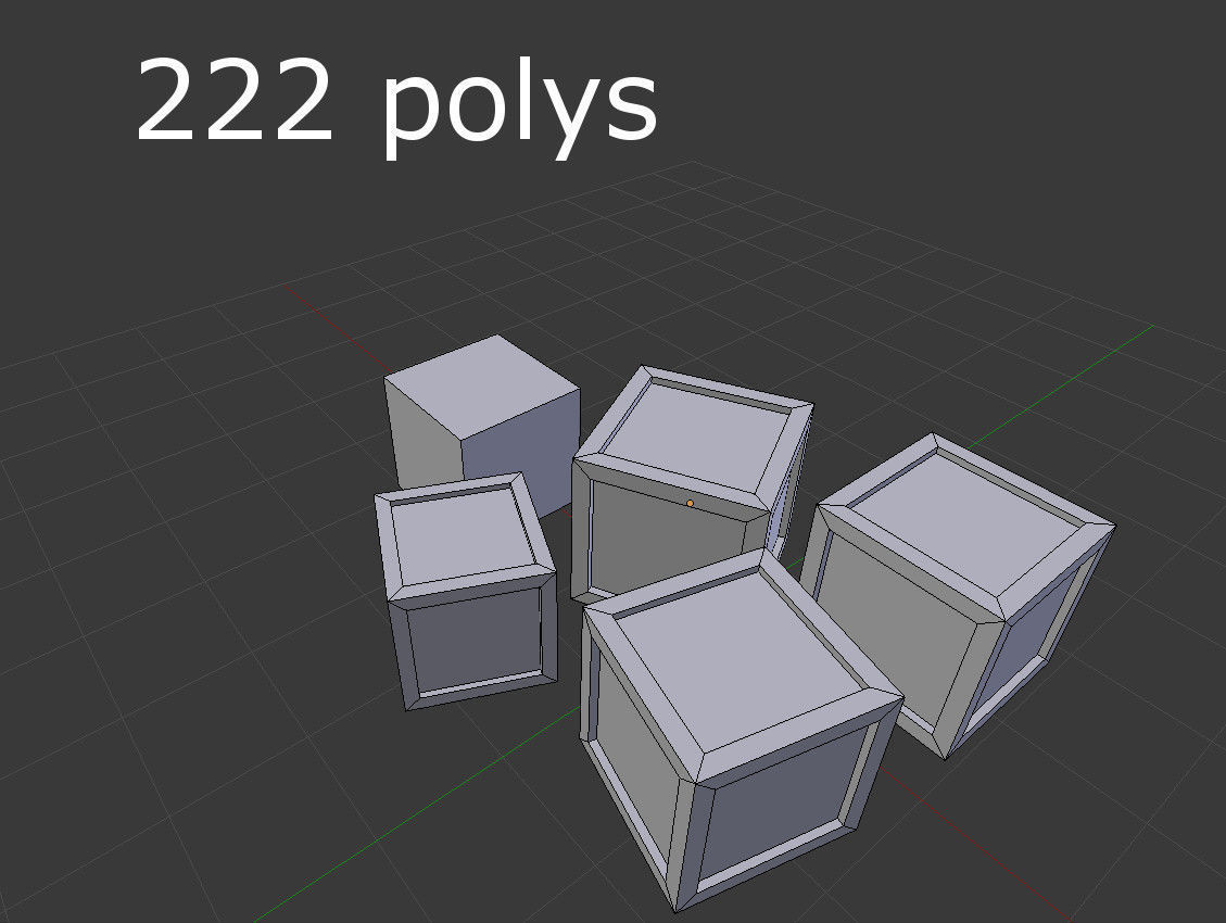 low poly wooden boxes pack 3 Low-poly 3D model_4