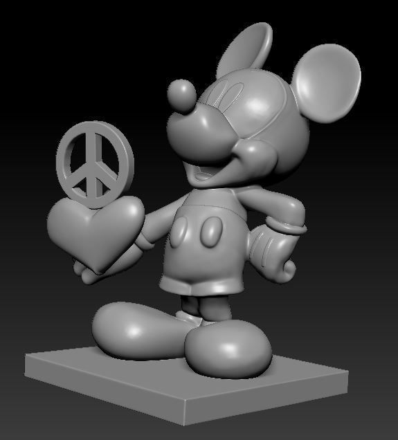 Cartoon Mouse Statue 3D Printable Model 3D print model_4