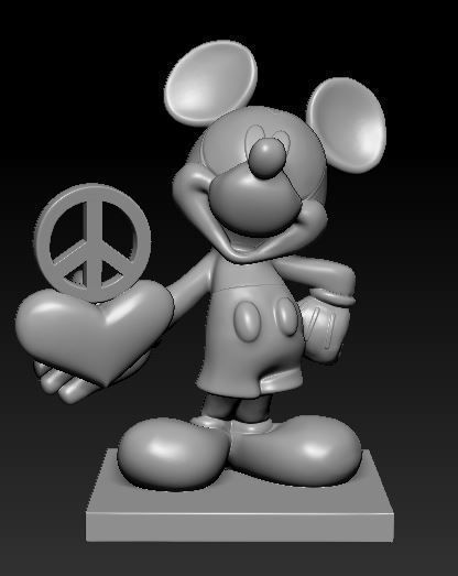 Cartoon Mouse Statue 3D Printable Model 3D print model_2