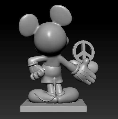 Cartoon Mouse Statue 3D Printable Model 3D print model_3