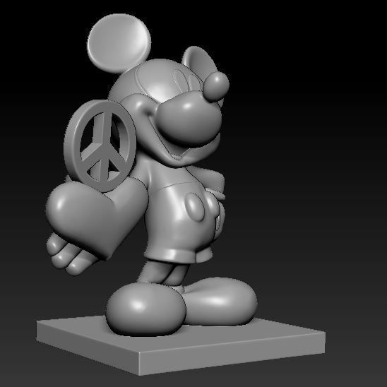 Cartoon Mouse Statue 3D Printable Model 3D print model_1