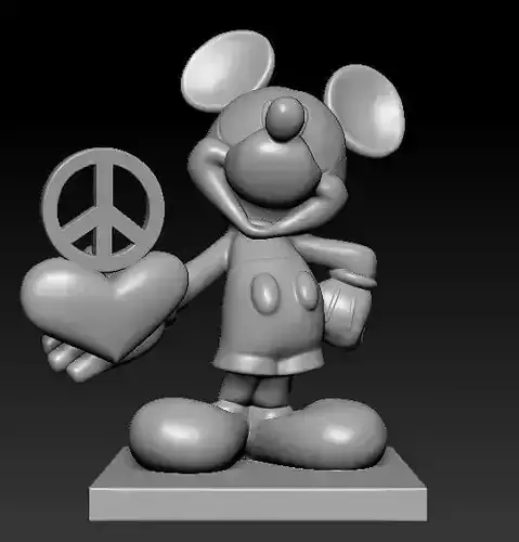 Cartoon Mouse Statue  3D Printable Model