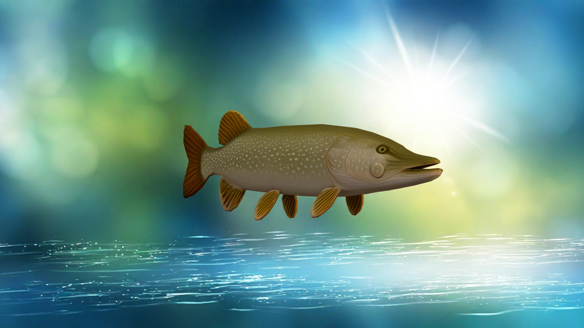 Realistic Freshwater Fish Pike Low-poly 3D model_1