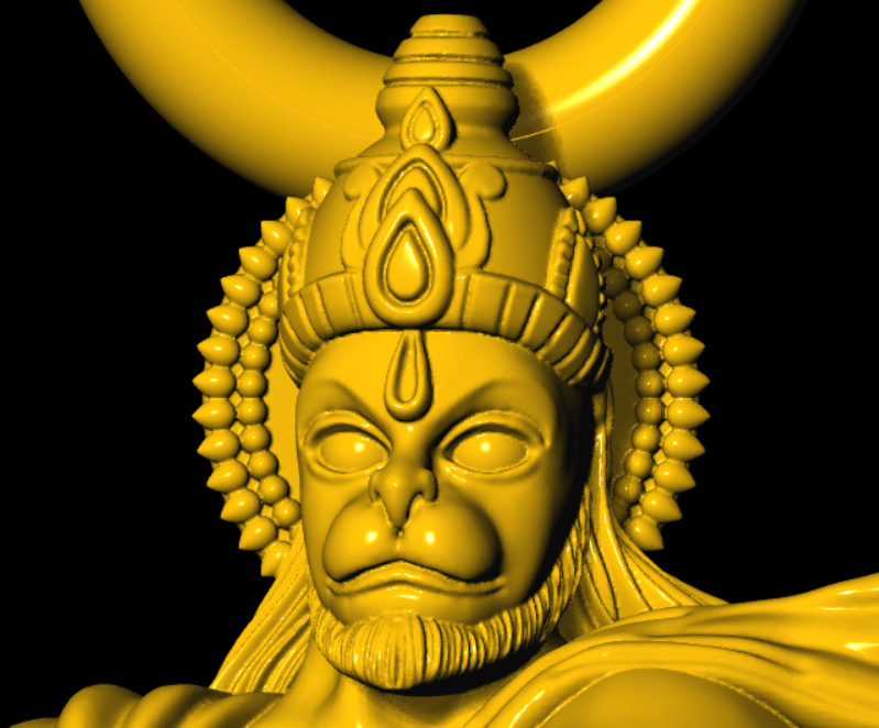 Hanuman Locket 3D 3D print model_6