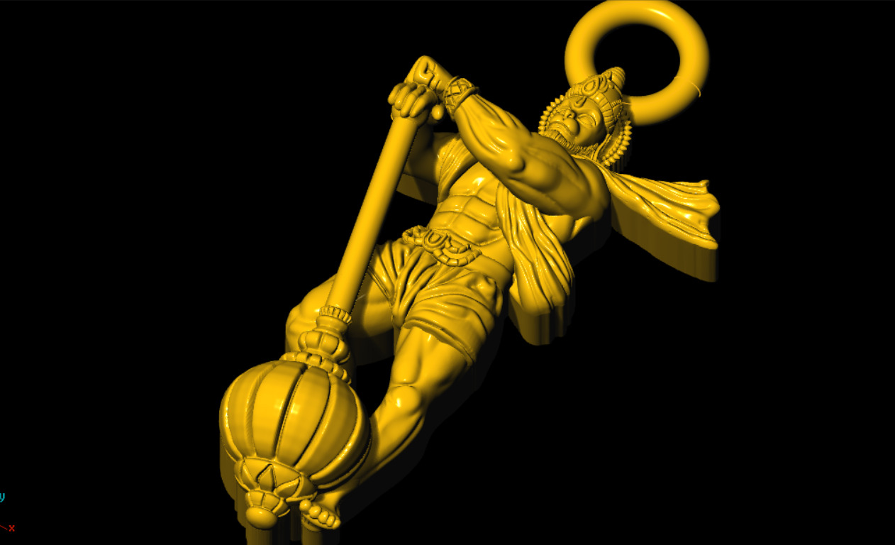 Hanuman Locket 3D 3D print model_10