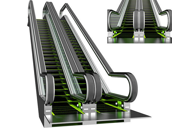 Escalator Low-poly 3D model