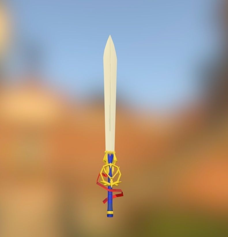 Fantasy Sword Low-poly 3D model_5