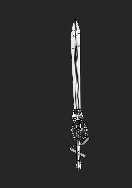 Fantasy Sword Low-poly 3D model_8