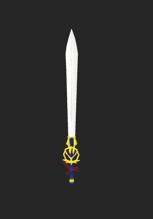 Fantasy Sword Low-poly 3D model_2