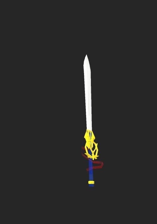Fantasy Sword Low-poly 3D model_3