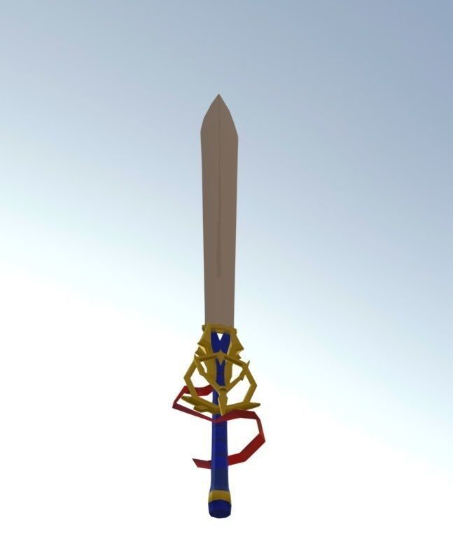 Fantasy Sword Low-poly 3D model_1