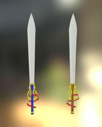 Fantasy Sword Low-poly 3D model