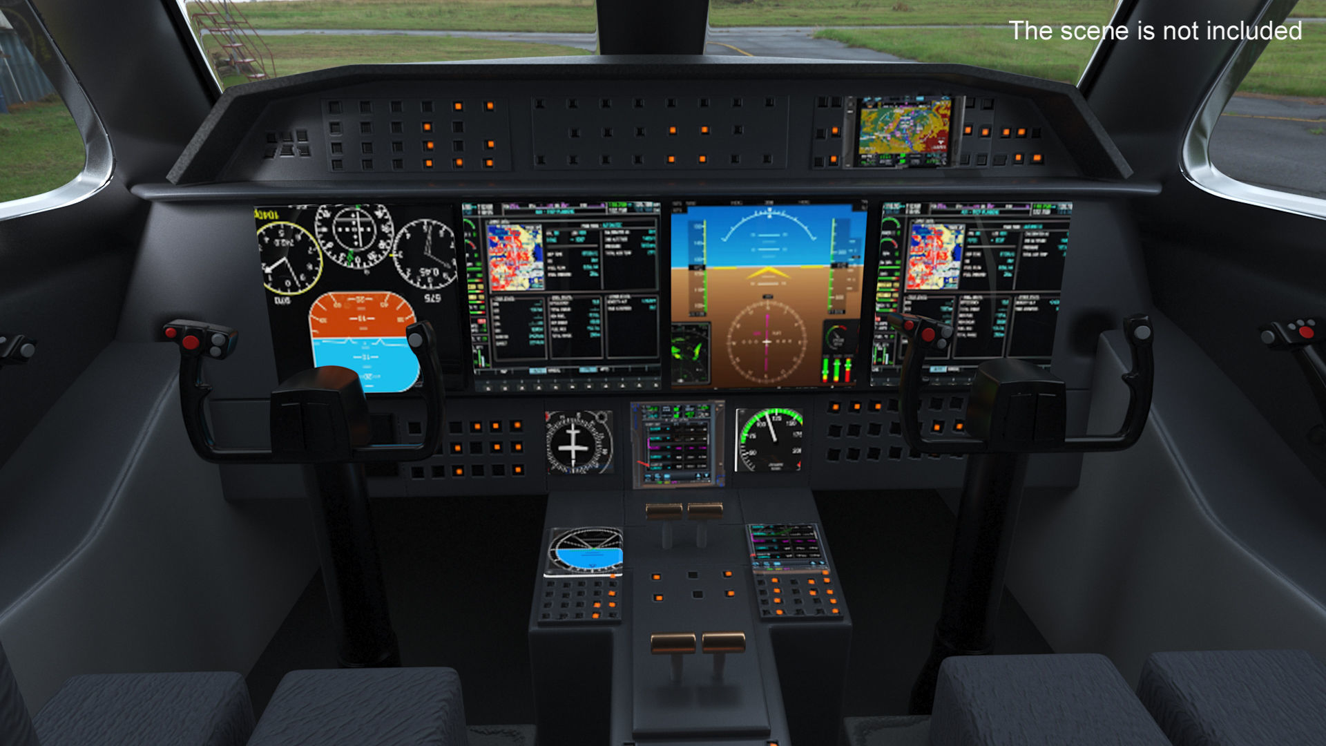 CAEW G550 White in Takeoff Position 3D model_3