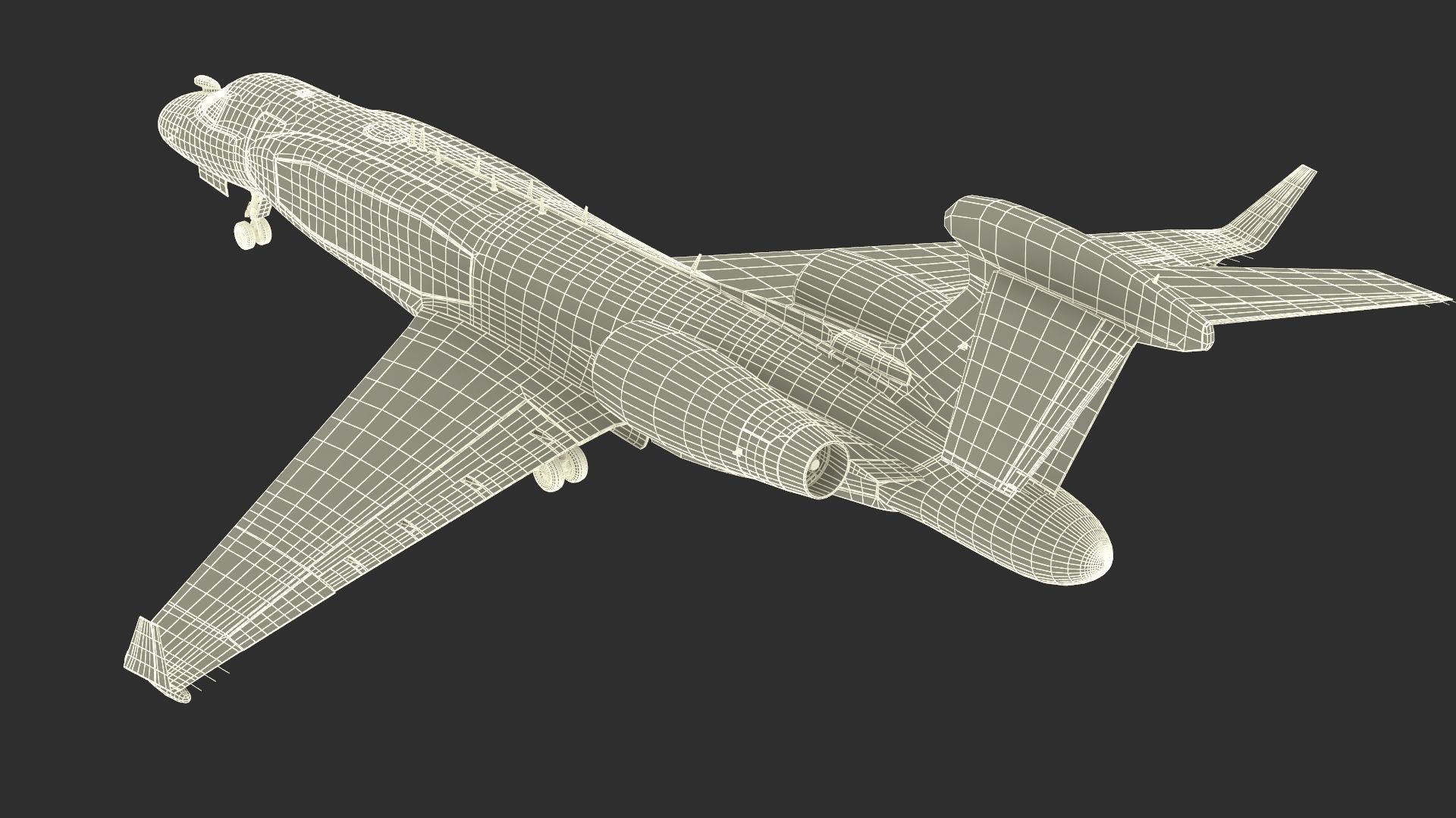 CAEW G550 White in Takeoff Position 3D model_25