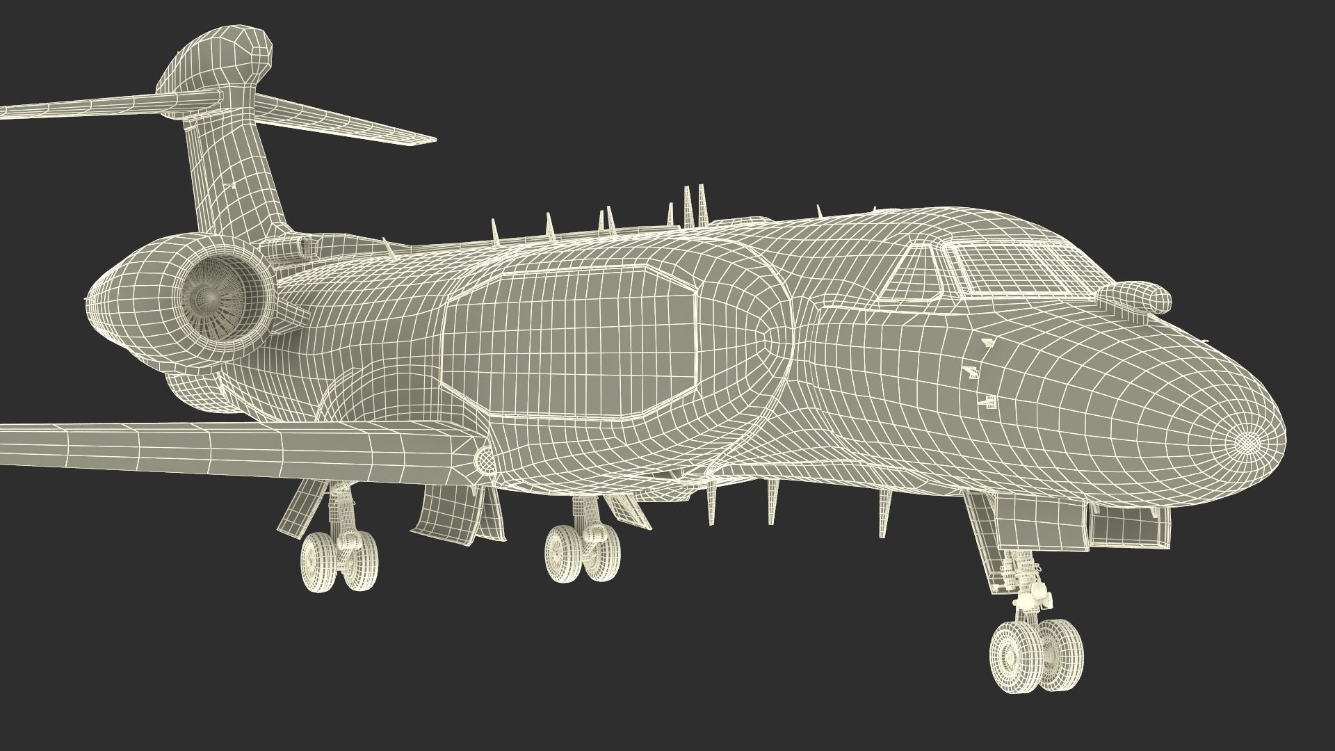 CAEW G550 White in Takeoff Position 3D model_24