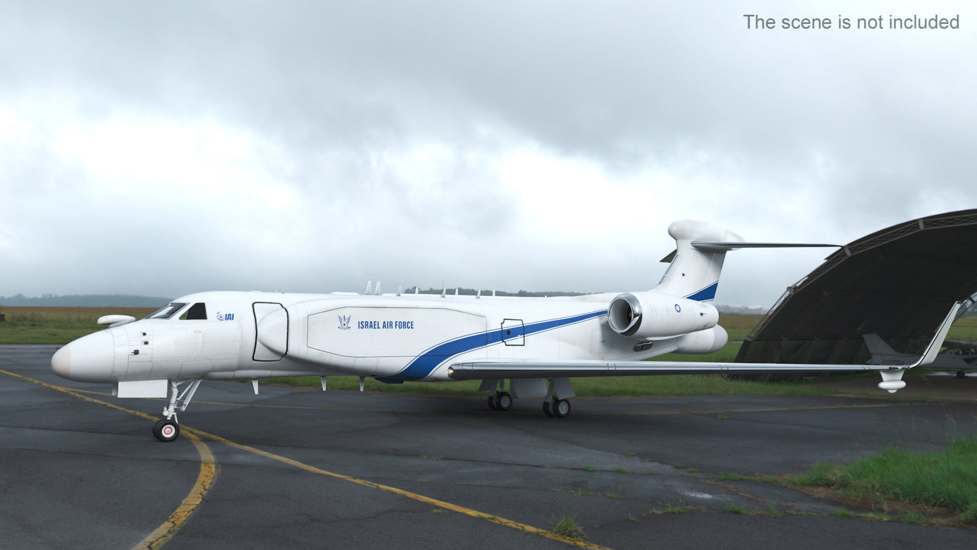 CAEW G550 White in Takeoff Position 3D model_2