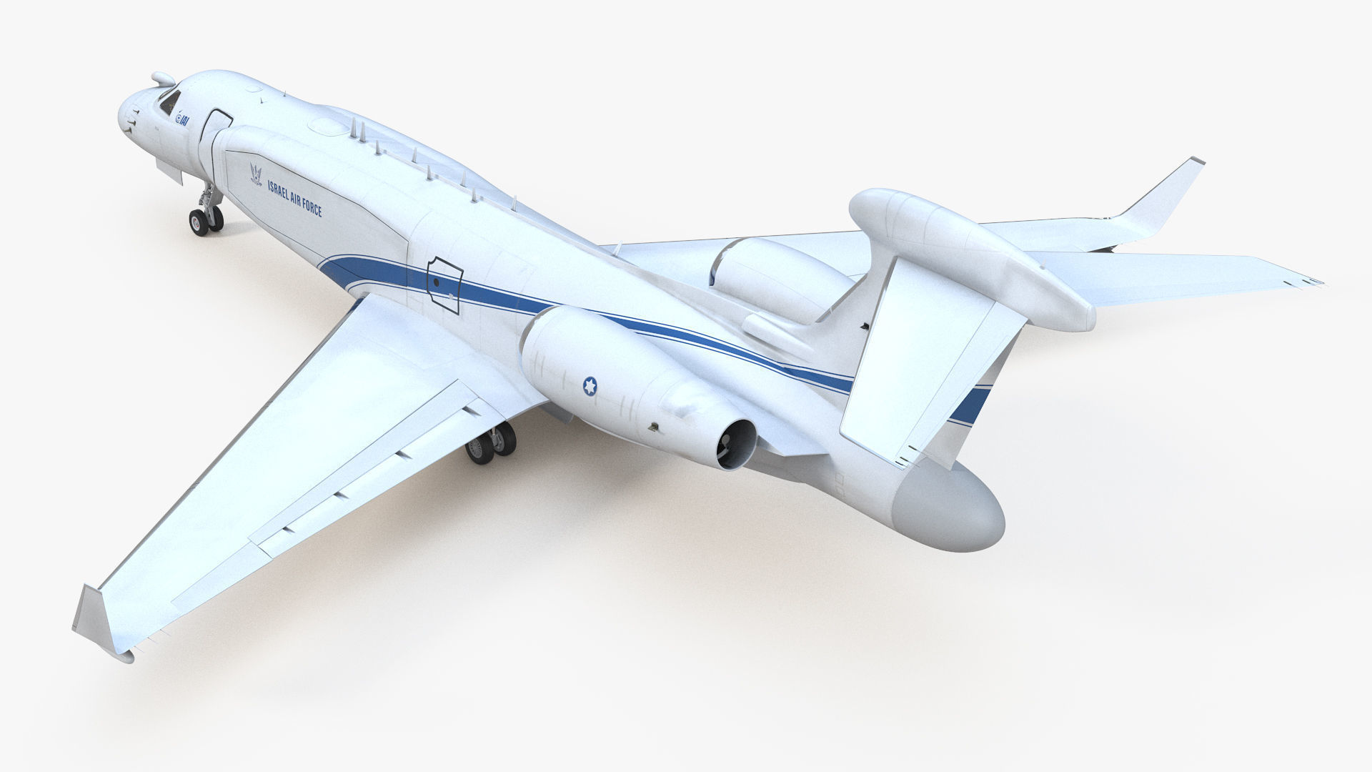 CAEW G550 White in Takeoff Position 3D model_7