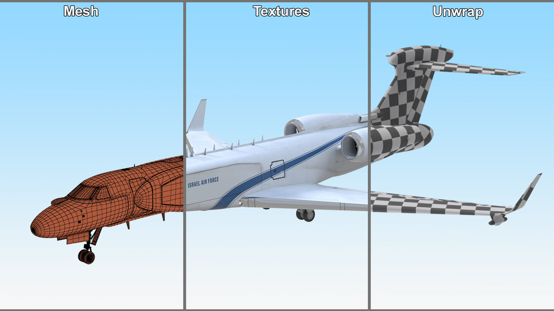 CAEW G550 White in Takeoff Position 3D model_14