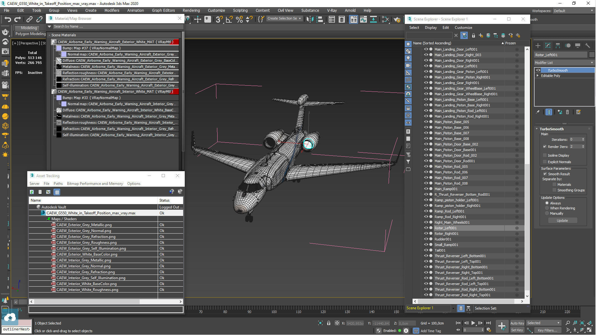 CAEW G550 White in Takeoff Position 3D model_19