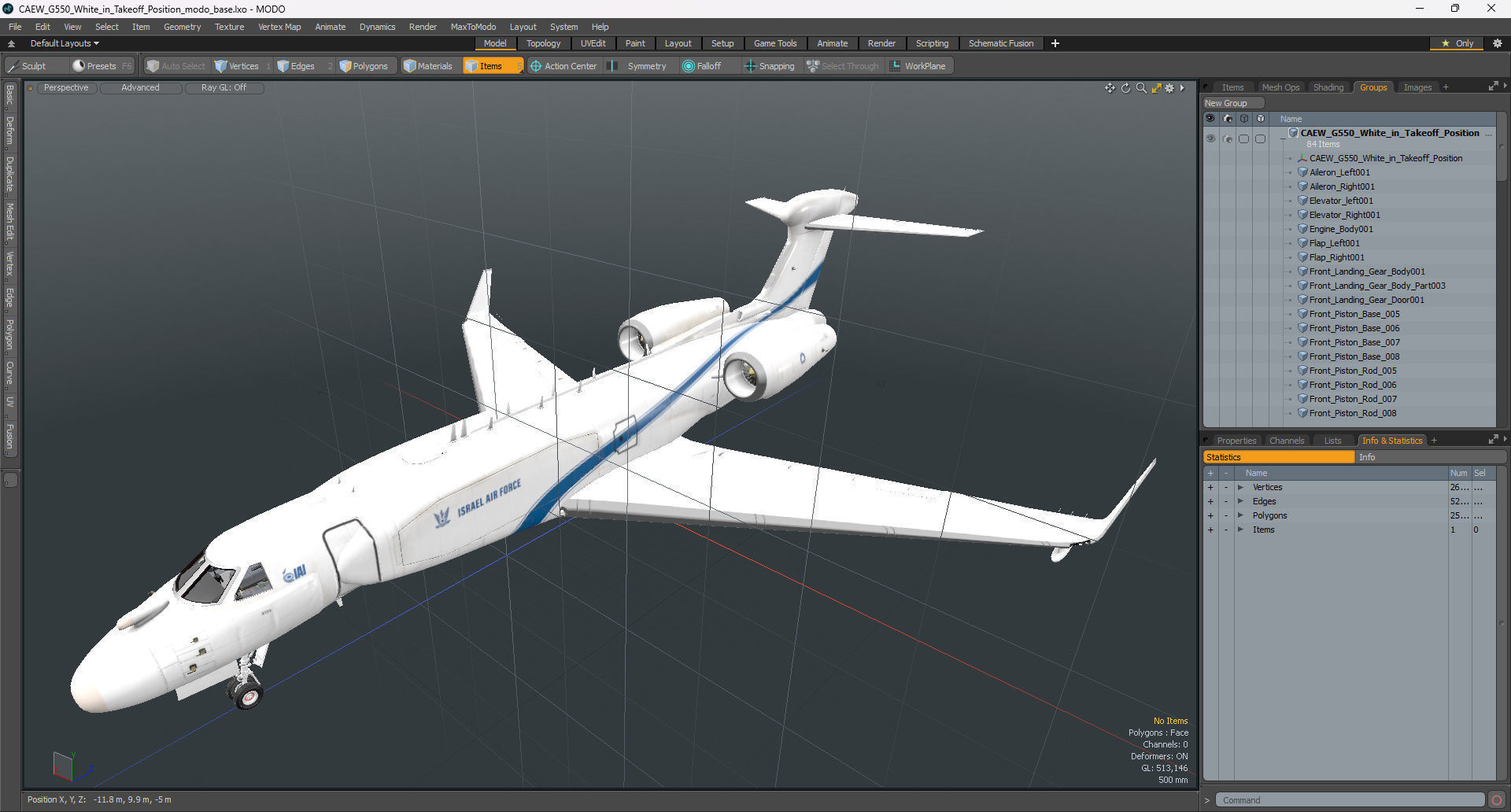 CAEW G550 White in Takeoff Position 3D model_21