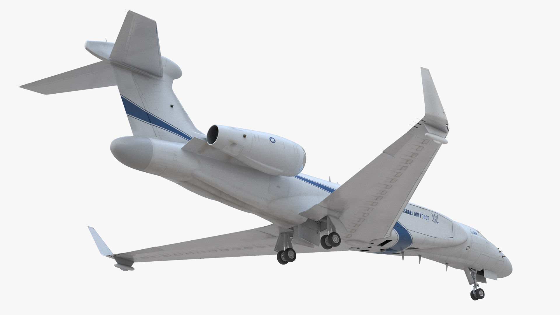 CAEW G550 White in Takeoff Position 3D model_9