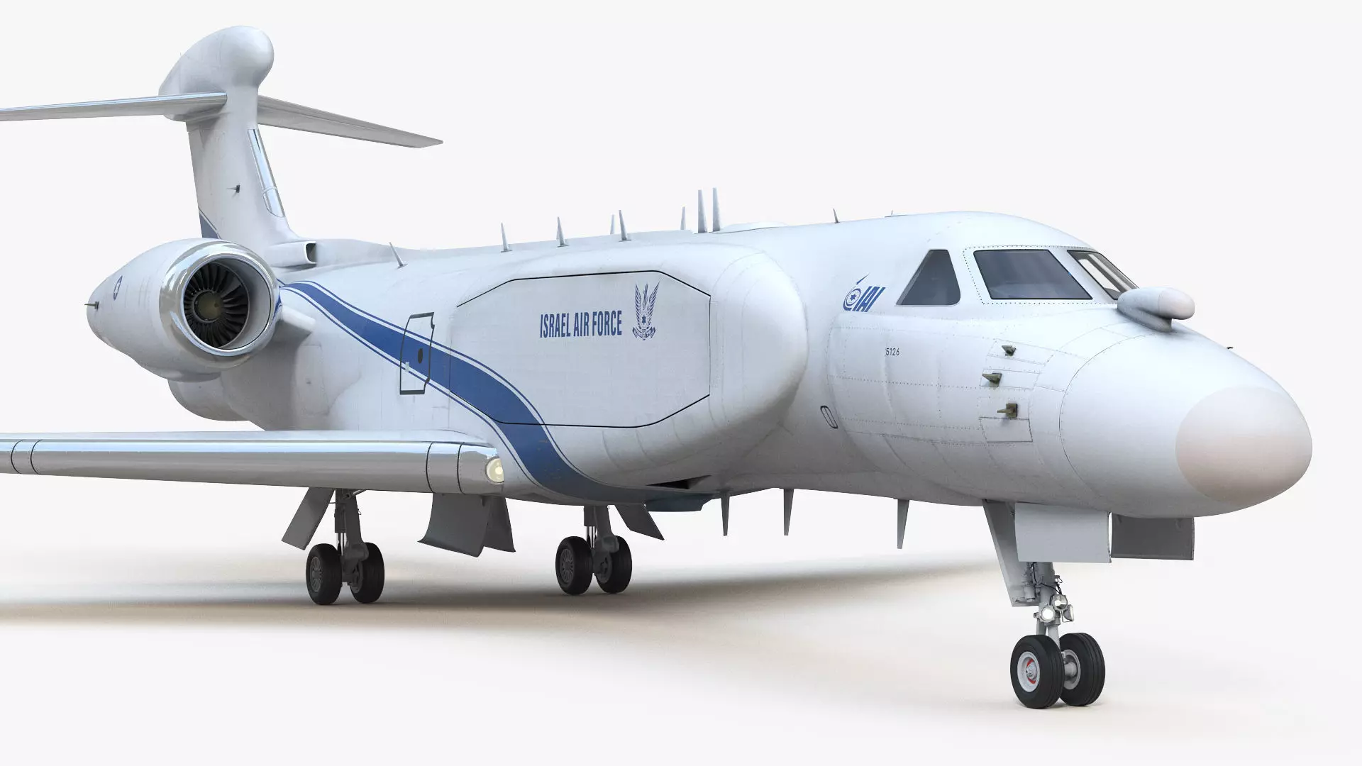 CAEW G550 White in Takeoff Position 3D model_0