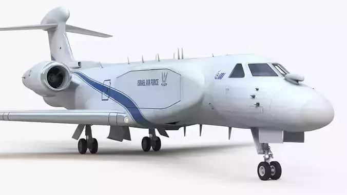 CAEW G550 White in Takeoff Position 3D model