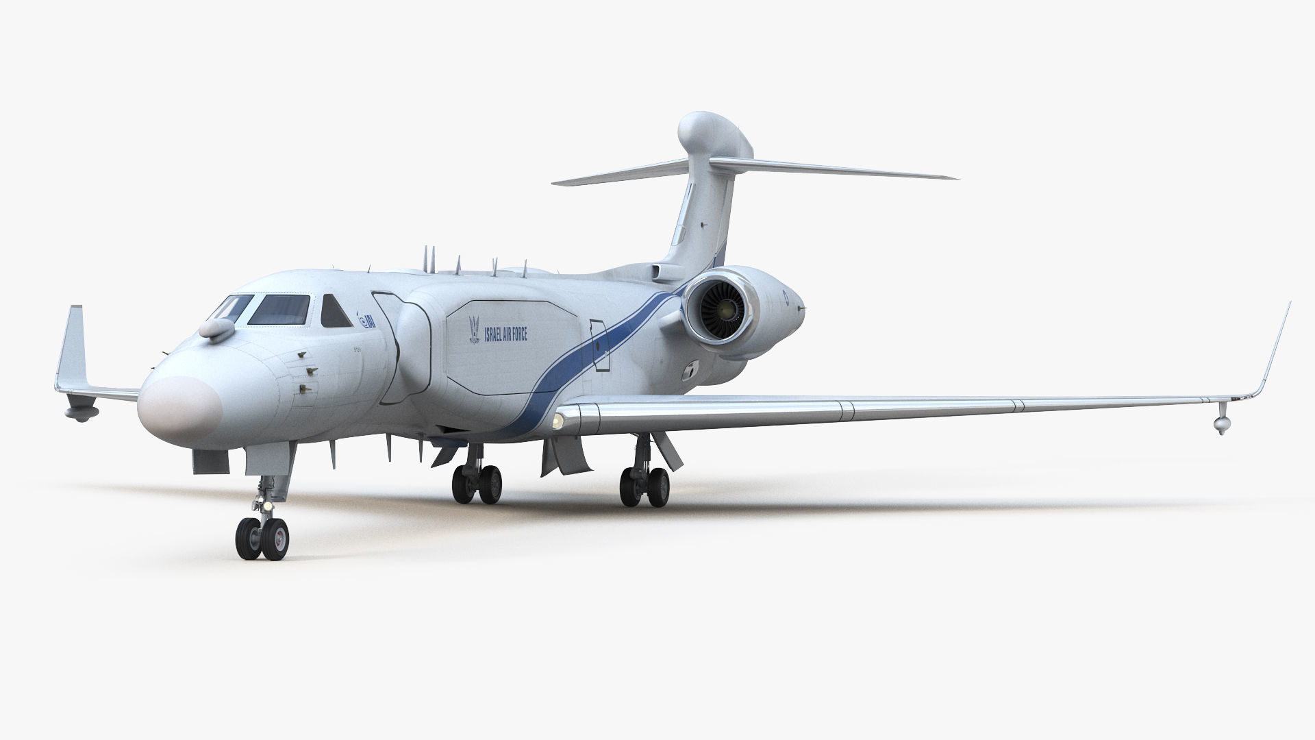 CAEW G550 White in Takeoff Position 3D model_6