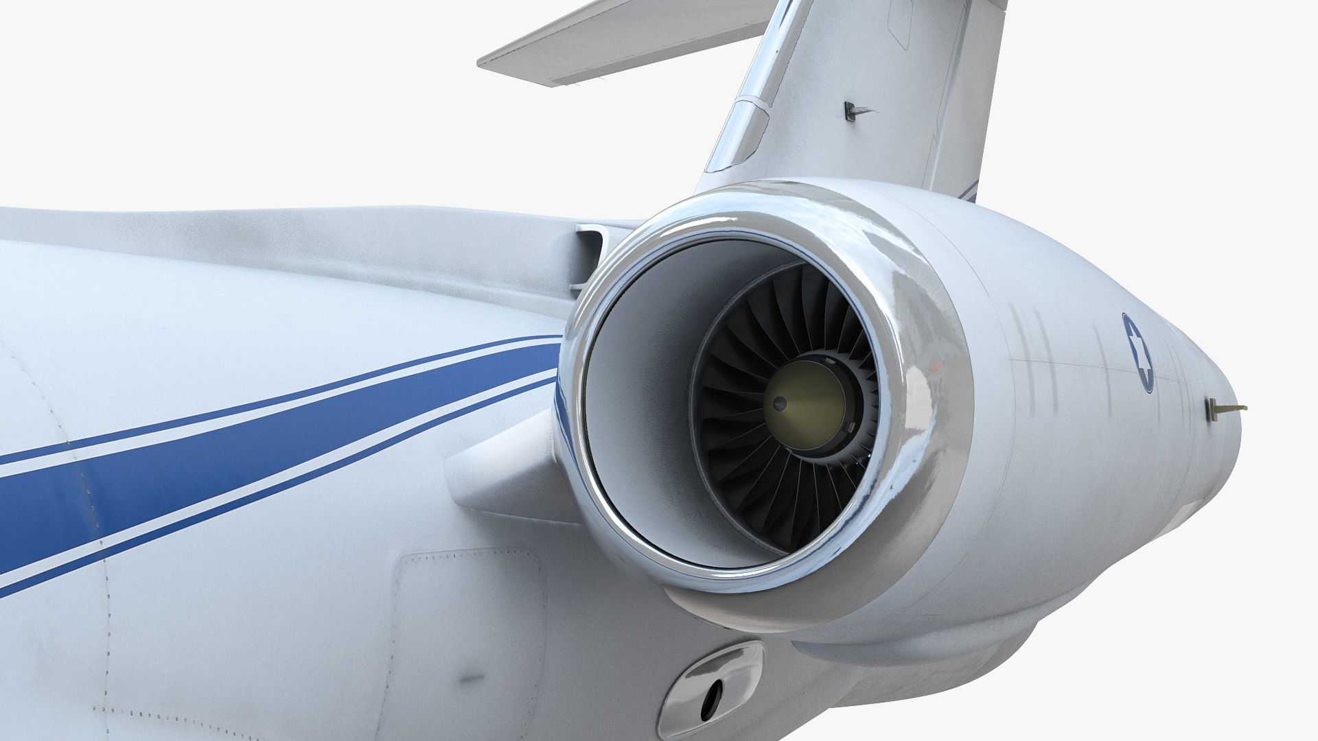 CAEW G550 White in Takeoff Position 3D model_11