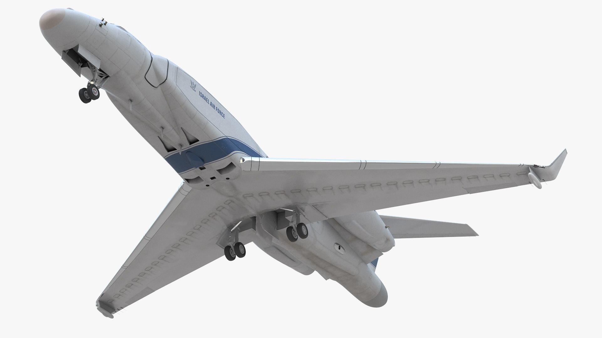 CAEW G550 White in Takeoff Position 3D model_8
