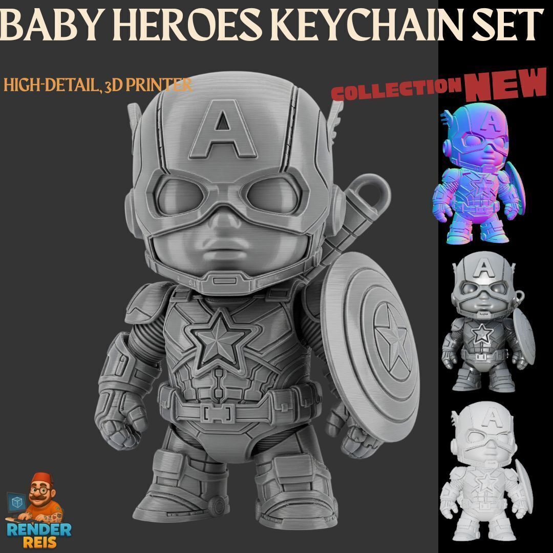 Dark Heroes Collection 6Piece 3D Keychain Model Set 3D print model_4