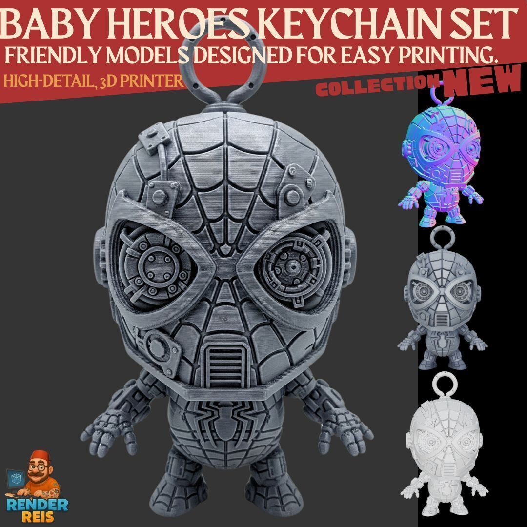 Dark Heroes Collection 6Piece 3D Keychain Model Set 3D print model_1