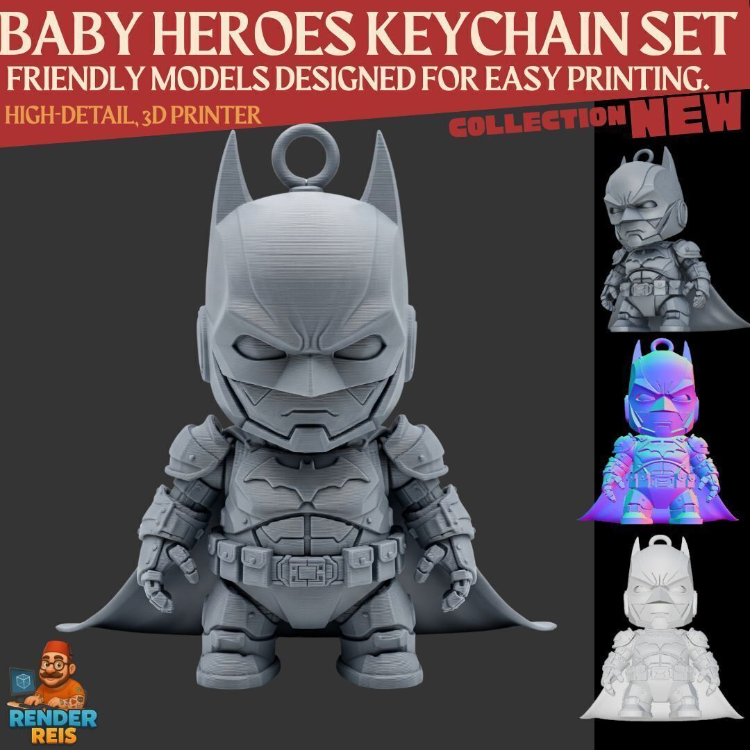 Dark Heroes Collection 6Piece 3D Keychain Model Set 3D print model_2