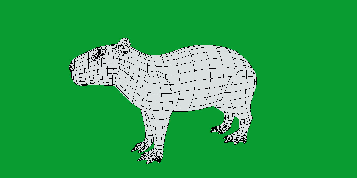 Capybara Low-poly 3D model_37
