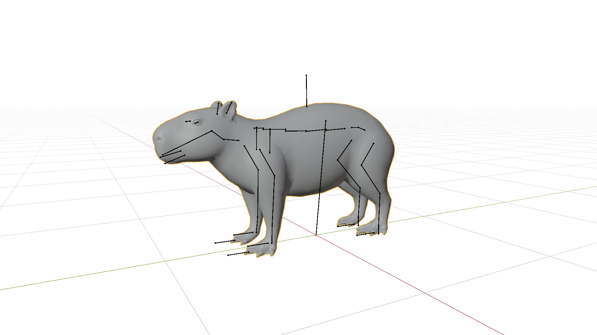 Capybara Low-poly 3D model_8