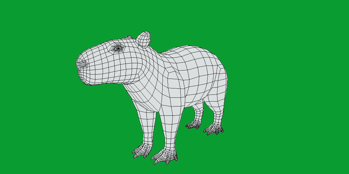 Capybara Low-poly 3D model_30