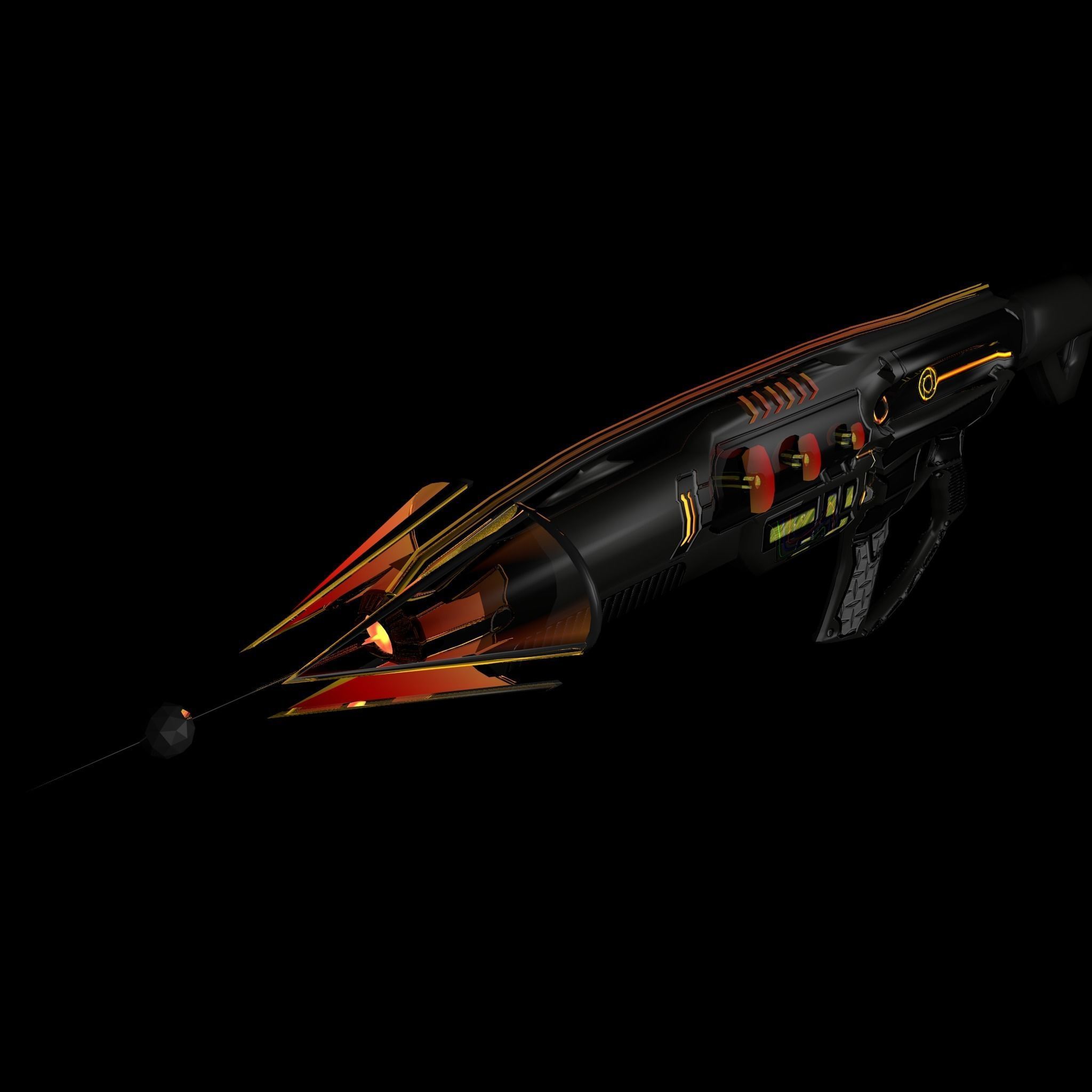 Sci-Fi Laser Rifle Free low-poly 3D model_0