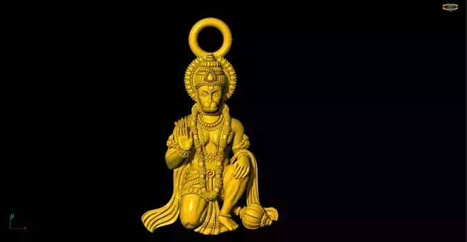 Hanuman 3D Locket