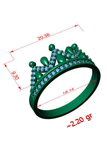 CROWN-RINGS- CHECK Description 3D print model