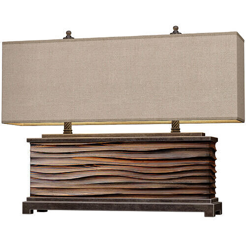 Large Modern Solid Wood Wave Loft style European Table Lamp 3D model