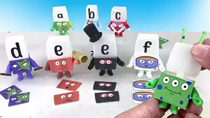 Alphablocks Poseable Figures for DEF Magic E and Fred the Alien 3D Model Collection