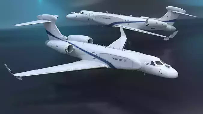 CAEW Airborne Early Warning Aircraft 3D model