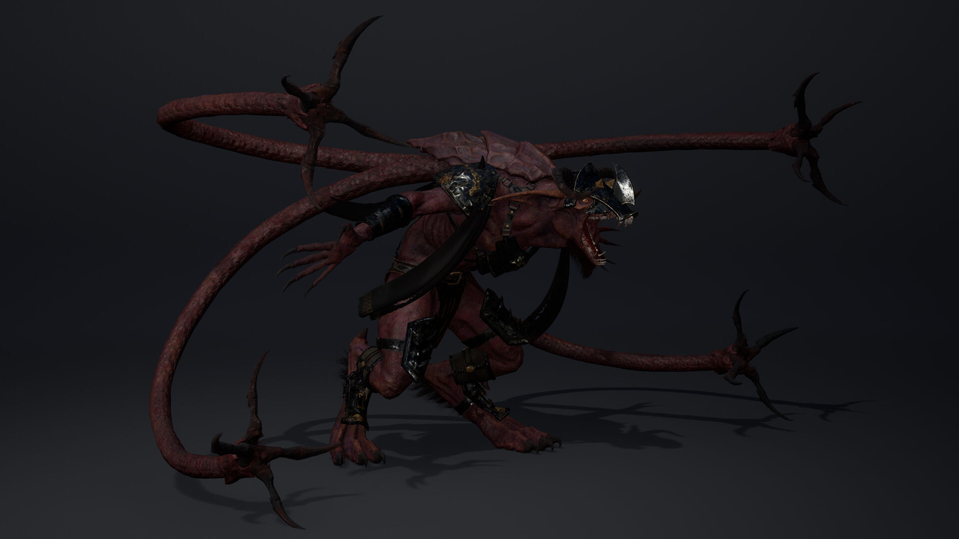 Shadow Swordman Low-poly 3D model_35