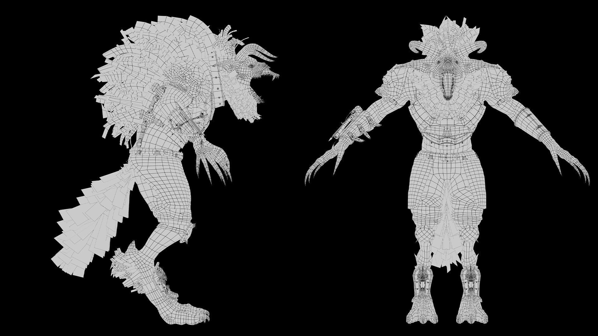 Shadow Swordman Low-poly 3D model_47